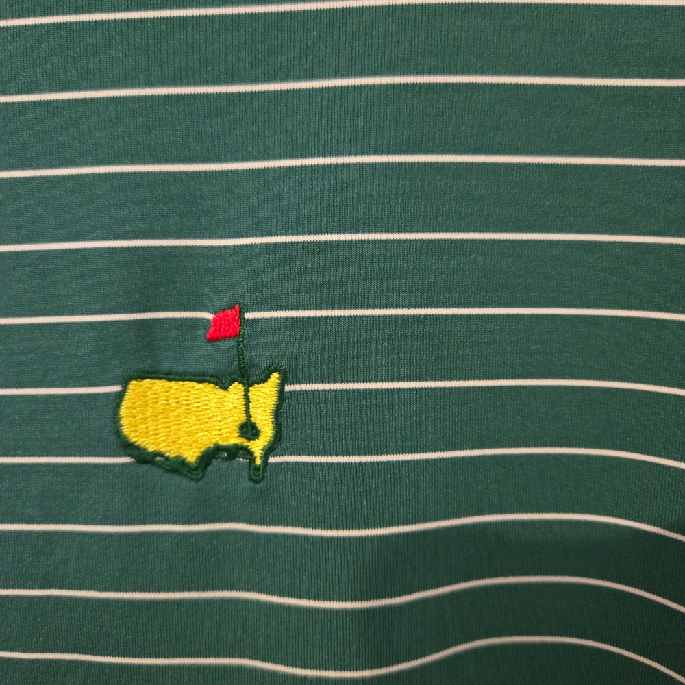 Masters Tech Golf Polo Mens 3XL Green Striped Tournament Logo Short Sleeve - Picture 2 of 10